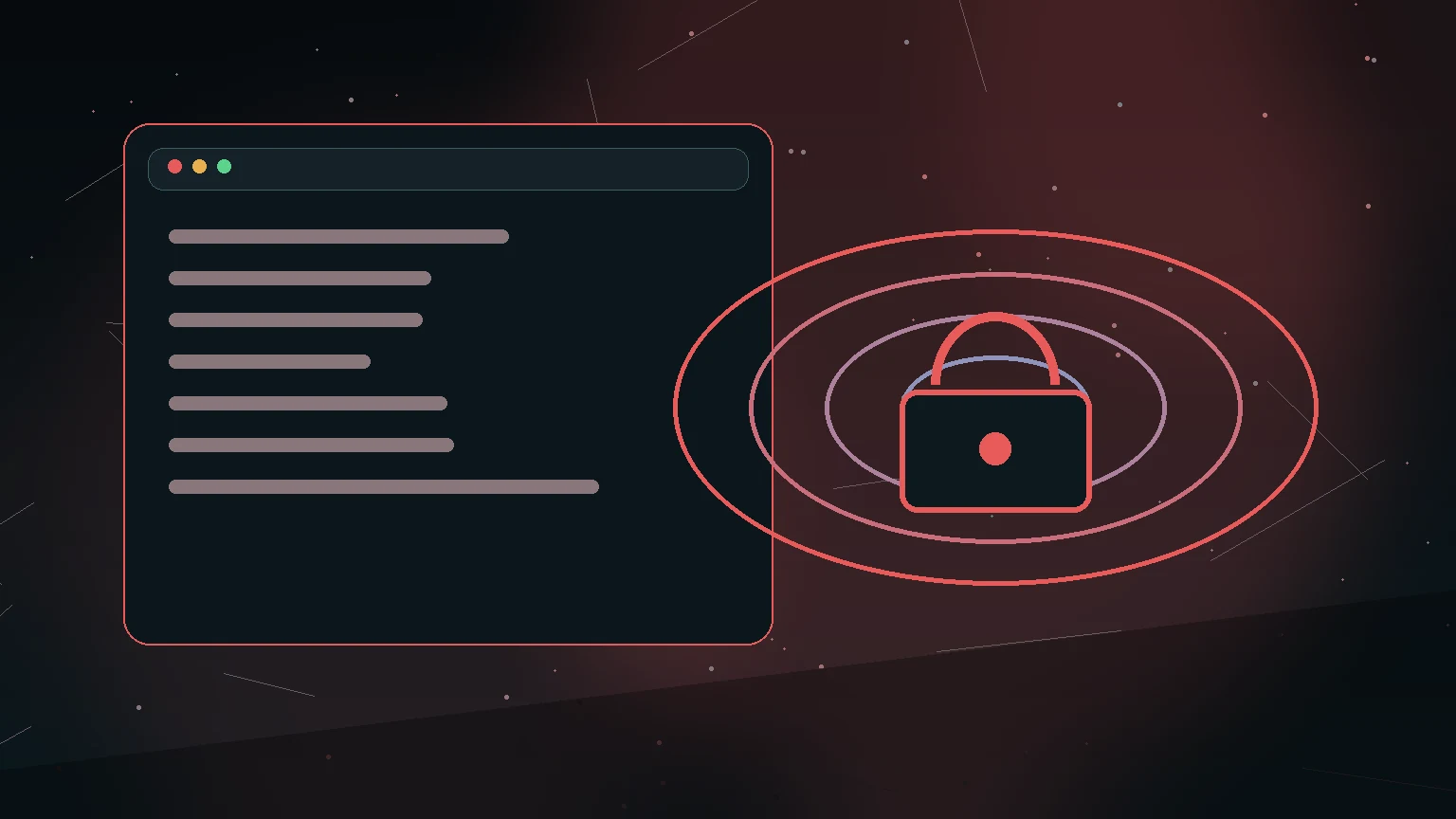 Illustration contrasting a calm browser window with warning icons representing real vs perceived dark web risk